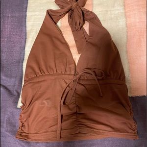 Cider Brown Halter Top